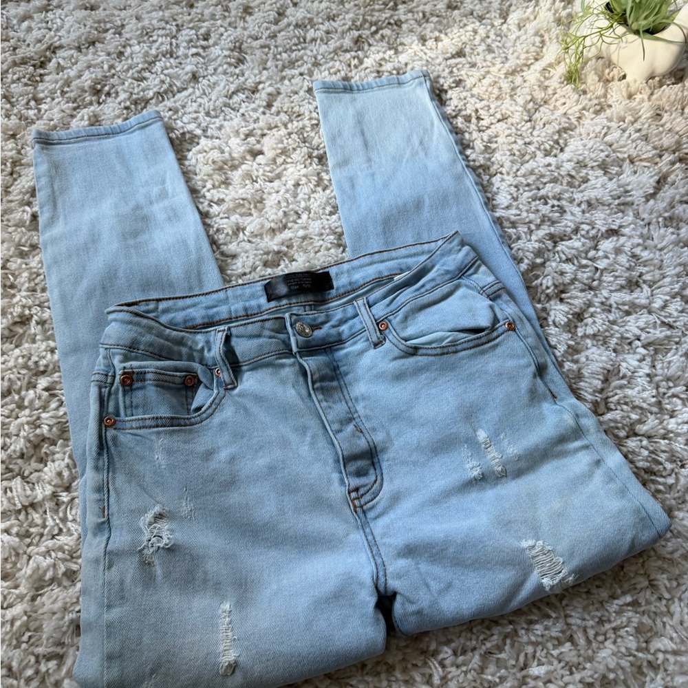 Monkey Ride original vintage distressed street Light Blue Vintage Jeans - Picture 4 of 6